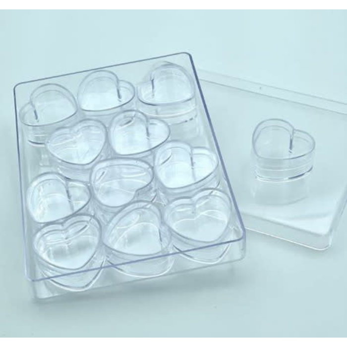 Storage box met 12 losse hartvormige potjes