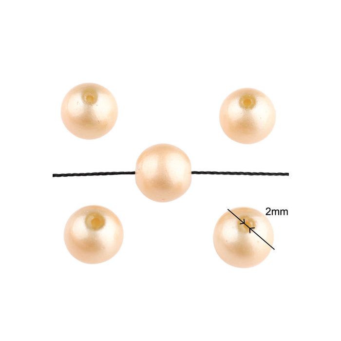 Glasparels rond 12mm champagne 30st
