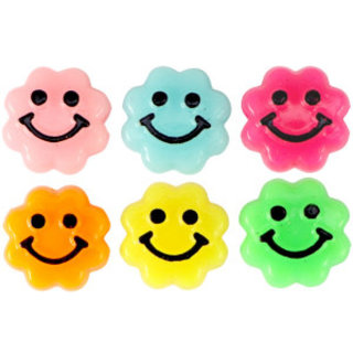 Letterkralen van acryl smiley bloem Multicolour 10mm