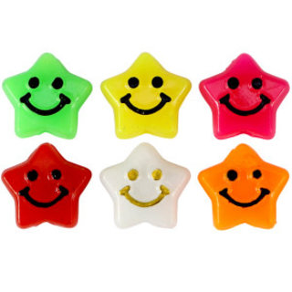 Letterkralen van acryl smiley ster Multicolour 11mm