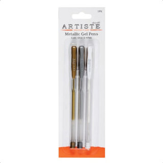 Metallic gel pen goud, zilver, wit