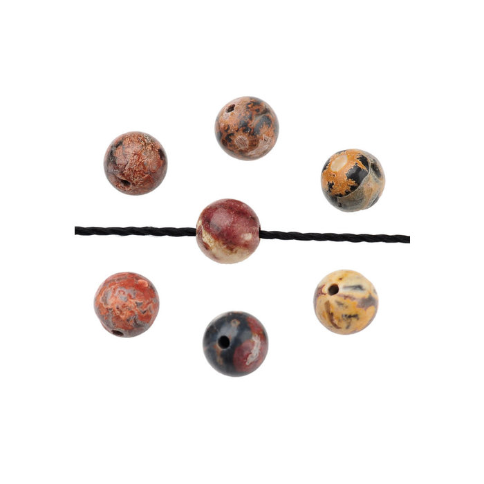 Natuursteen kralen Leopardskin Jasper rond 4mm