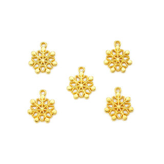 Metalen hangers sneeuwvlok 20x17mm goud