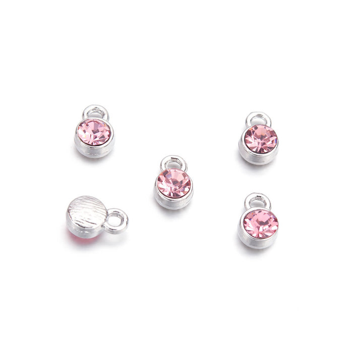 Metalen hangers/bedels met strass 9x6mm