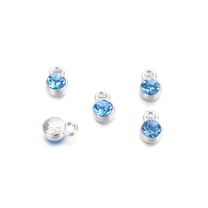 Metalen hangers/bedels met strass 9x6mm