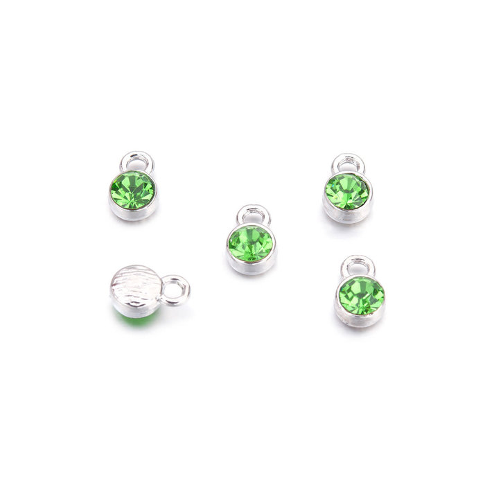 Metalen hangers/bedels met strass 9x6mm