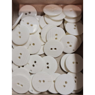Knopen cremewit structuur 2gat 20mm