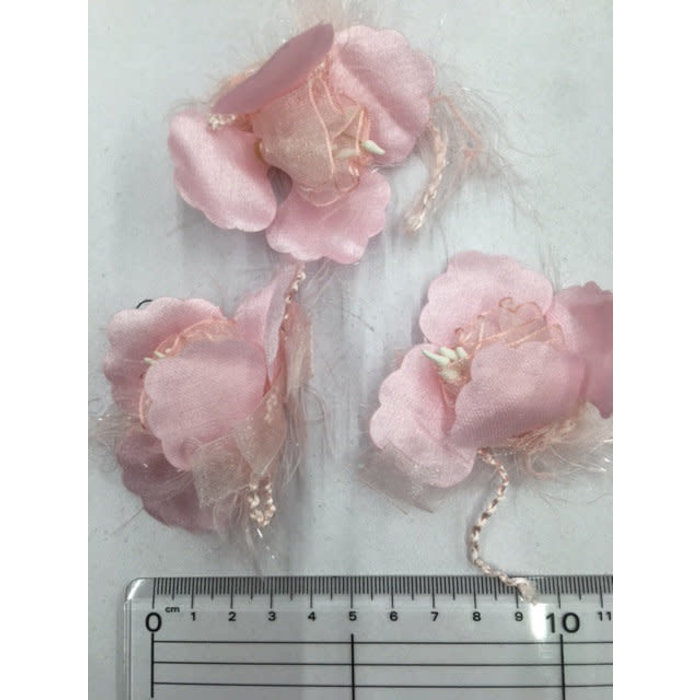 Mangel verjaardag biografie 3x stoffen decoratie bloem roze - Trendykim