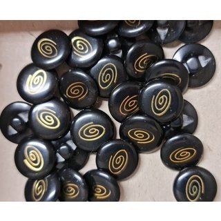 Knopen zwart met swirl 14mm