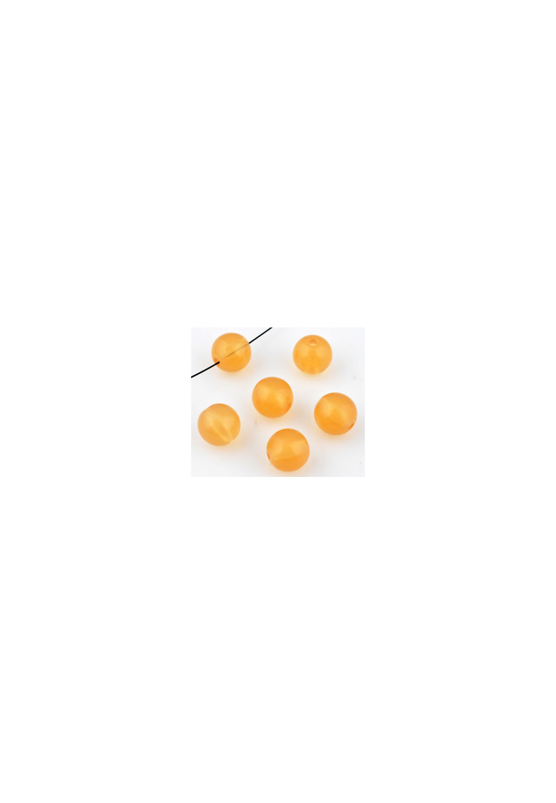 Kunststof kralen rond oranjebruin ± 10mm (gat ± 2mm) (± 175 st.)