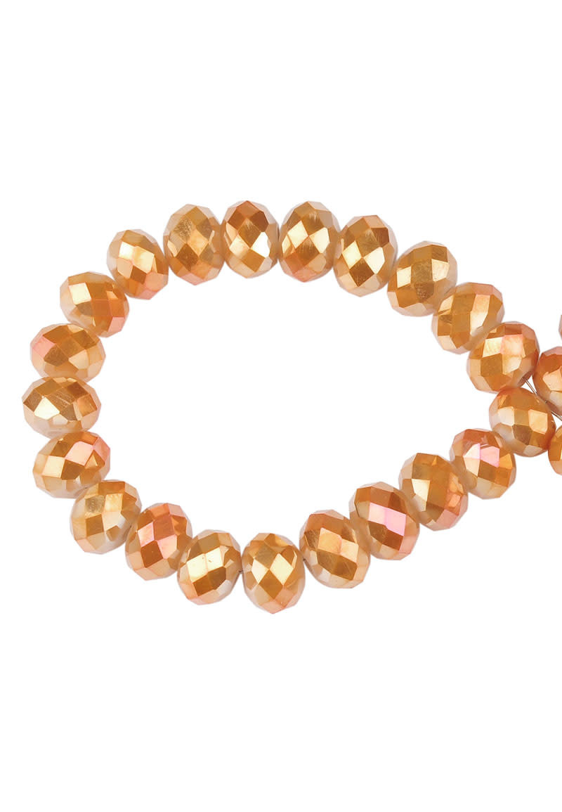 Glaskralen oranje kristal rondel facet geslepen 8x6mm (± 60 st.)
