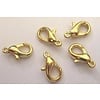 Karabijn haken 12mm goud kleurig 5x in zakje