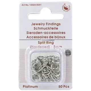 Doosje ringetjes 8 mm (50st) zilverkleurig