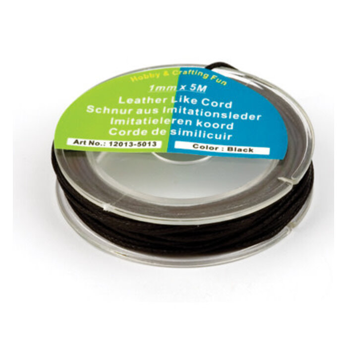 Rol imitatie leren koord 1mm x 5m