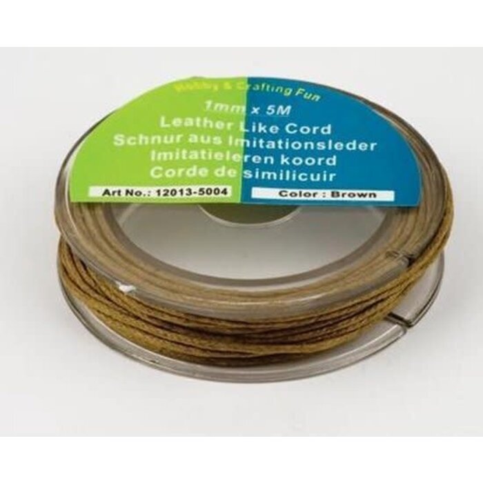 Rol imitatie leren koord 1mm x 5m