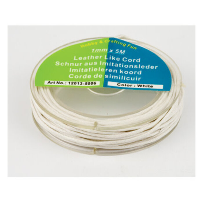 Rol imitatie leren koord 1mm x 5m