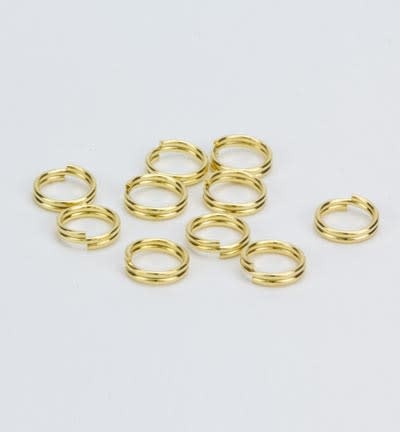 Zakje splitringetjes dubbel (10x in zakje) goudkleurig