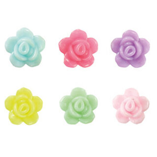 Acryl look kralen roos Multicolour pastel 12mm