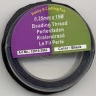 Rol kralendraad zwart 0.35