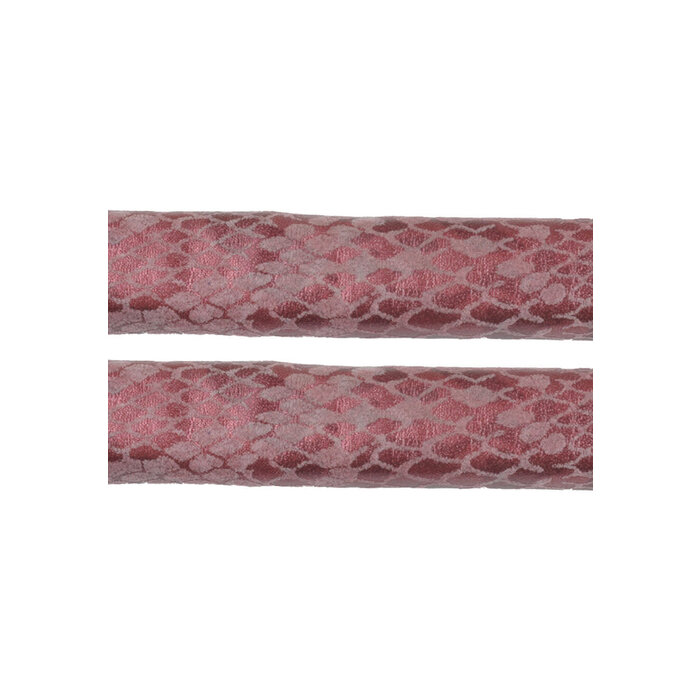 Imitatieleren koord bewerkt rood 10x6mm 100cm