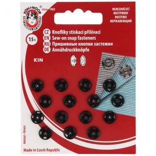 Aannaaidrukknopen zwart 10mm