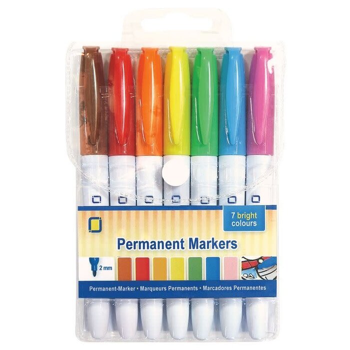 Set permanent markers 7 kleuren assorti