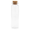 Wens flesje glas met kurk 10x3cm Transparant