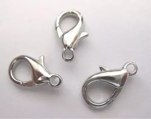 Karabijn haken 15mm zilver kleurig 3x in zakje