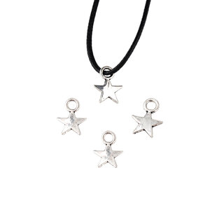 Metalen hangers/bedels ster zilver 11x8mm