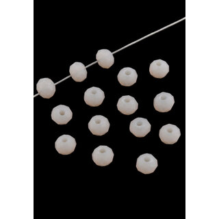 Glaskralen rondel facet geslepen 4x3mm (140 stuks) cremeroze