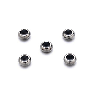 Groot-gat-style metal look kralen rondel 12x4,5mm 20st Black nickelkleur