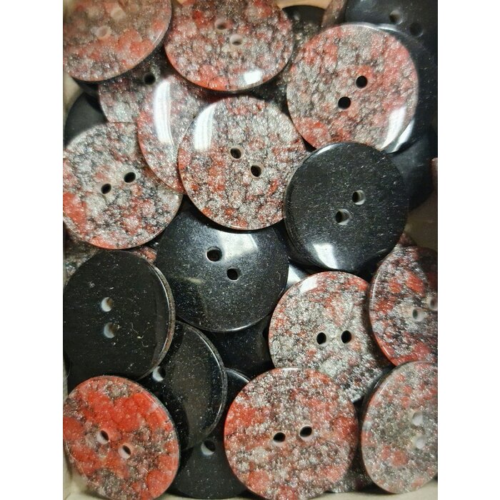 Knopen oranje glitter marmer look 21mm