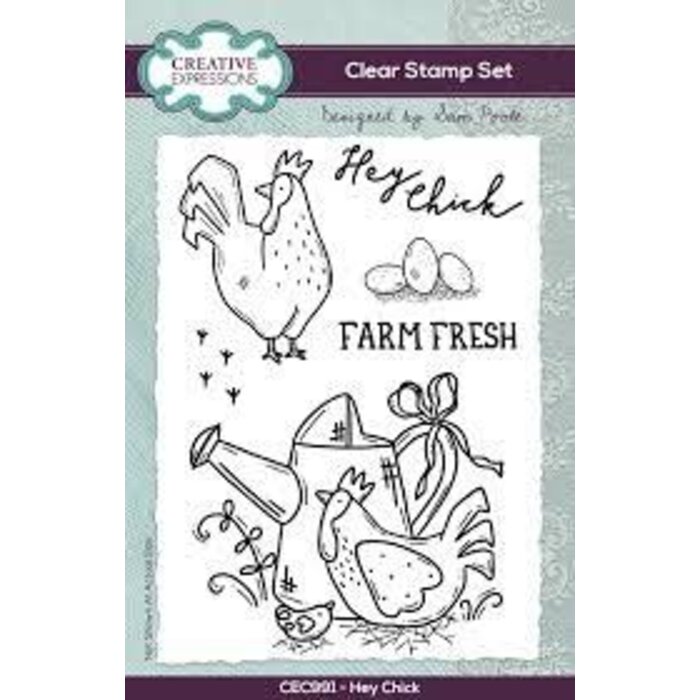 Creative Expressions Sam Poole Clear Stamp A6 Hey Chick (CEC991) (DISCONTINUED)