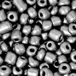 Glaskralen Rocailles 6/0 (4mm) Metallic dark silver 200g