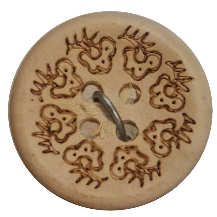 Knoop hout bloem 20mm