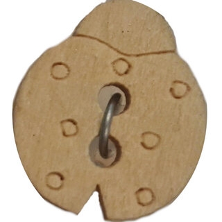 Knoop hout lieveheersbeestje 15x12mm