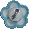 Baby knoop kunststof bloem 10mm blauw