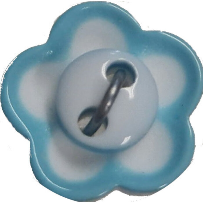 Baby knoop kunststof bloem 10mm blauw