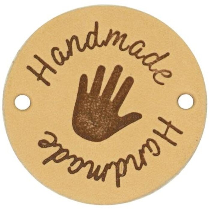 Durable 020.1224 Leren Label Handmade rond 3,5cm - Kleur 001