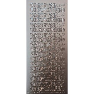 Sticker zilver prettige feestdagen hoofdletters 3044