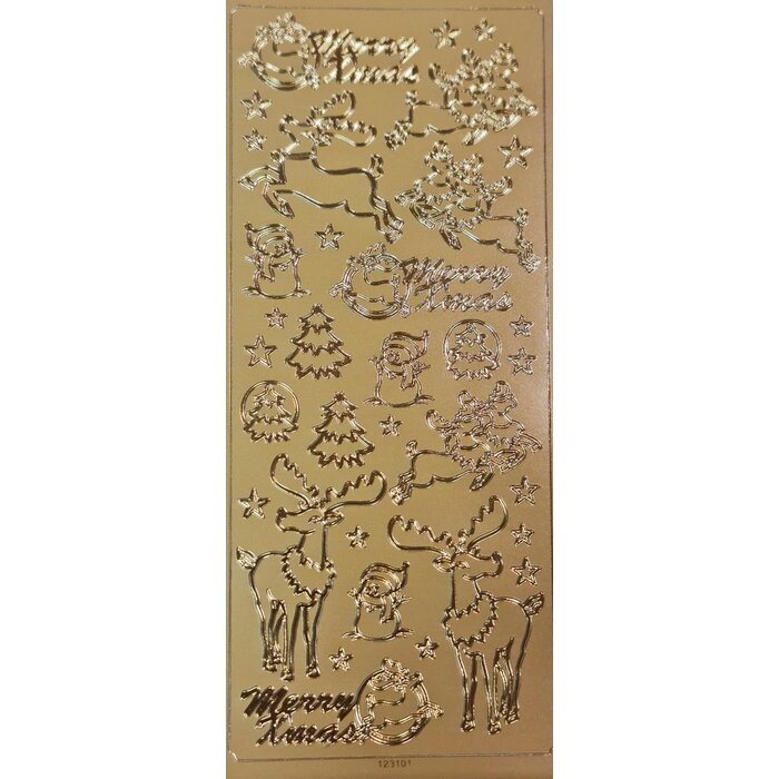 Sticker kerst figuren rendier merry xmas