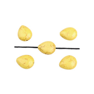 Natuursteen kralen Turquoise Howlite druppel 14x10x6mm