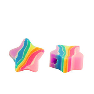 Polymeer kralen ster rainbow