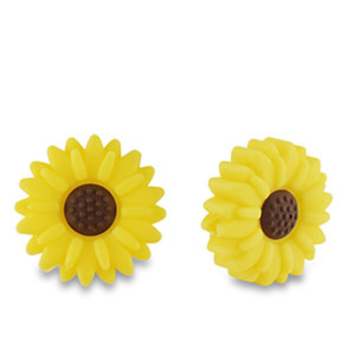 Siliconen kralen bloem Yellow 19mm