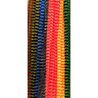 Chenille set mix (24) 6mmx30 cm gestreept