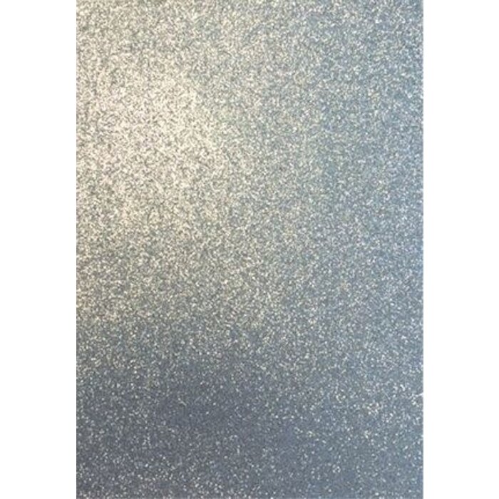 5x EVA Foam GLITTER 22x30 cm zilver