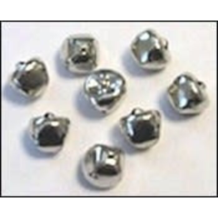 Christmas bells 15 mm deep silver (10)