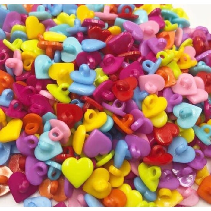 Hartjes knopen kunststof 12mm (per stuk)