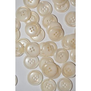 Witte 4 gaats knoop met transparante gedeeltes 20 mm