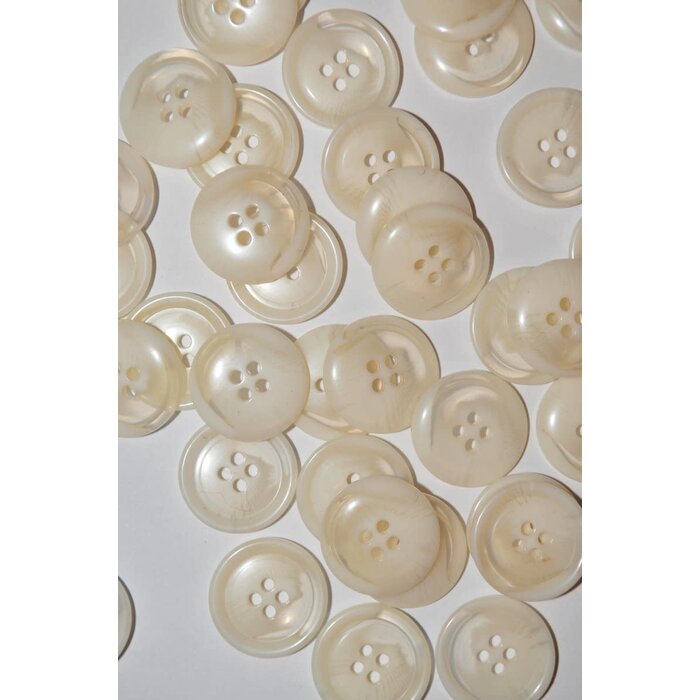 Witte 4 gaats knoop met transparante gedeeltes 20 mm